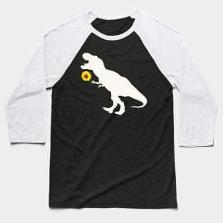 Sunflower and T rex dinosaur Baseball T-Shirt